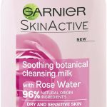 Garnier SkinActive botanical cleansing milk with rose water for dry and sensitive skin. 96% natural ingredients