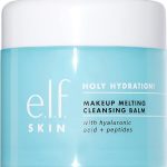 e.l.f. Skin Holy Hydration Makeup Melting Cleansing Balm with hyaluronic acid and peptides in blue jar