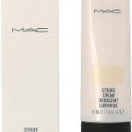 MAC Strobe Cream in packaging, 50ml hydrating illuminator for radiant skin, with black cap and cream-coloured box