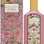 Gucci Flora Gorgeous Gardenia perfume with floral packaging and pink bottle design