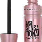 Maybelline Lash Sensational mascara in very black with curved brush for full fan effect lashes