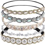 Set of decorative beaded headbands in various colours and styles for fashion and hair accessories enthusiasts
