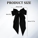 Black bow with dimensions: 20cm wide, 40cm long, 8cm tails, labelled 'Product Size'